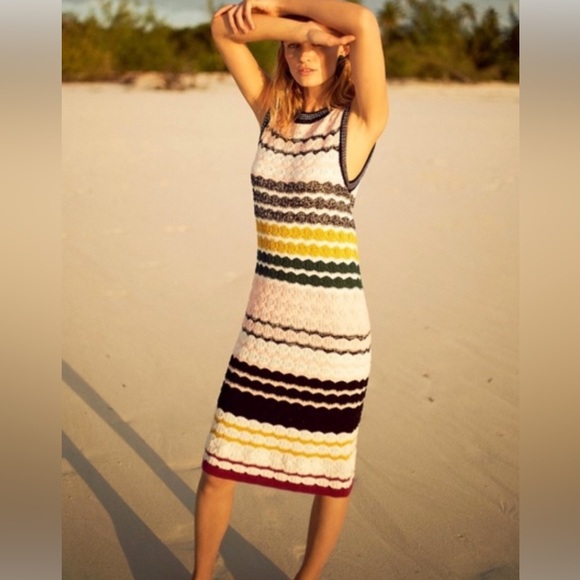 Anthropologie Dresses & Skirts - NWT ANTHROPOLOGIE AKEMI + KIN April Crochet Dress Sweater‎ Stripe S